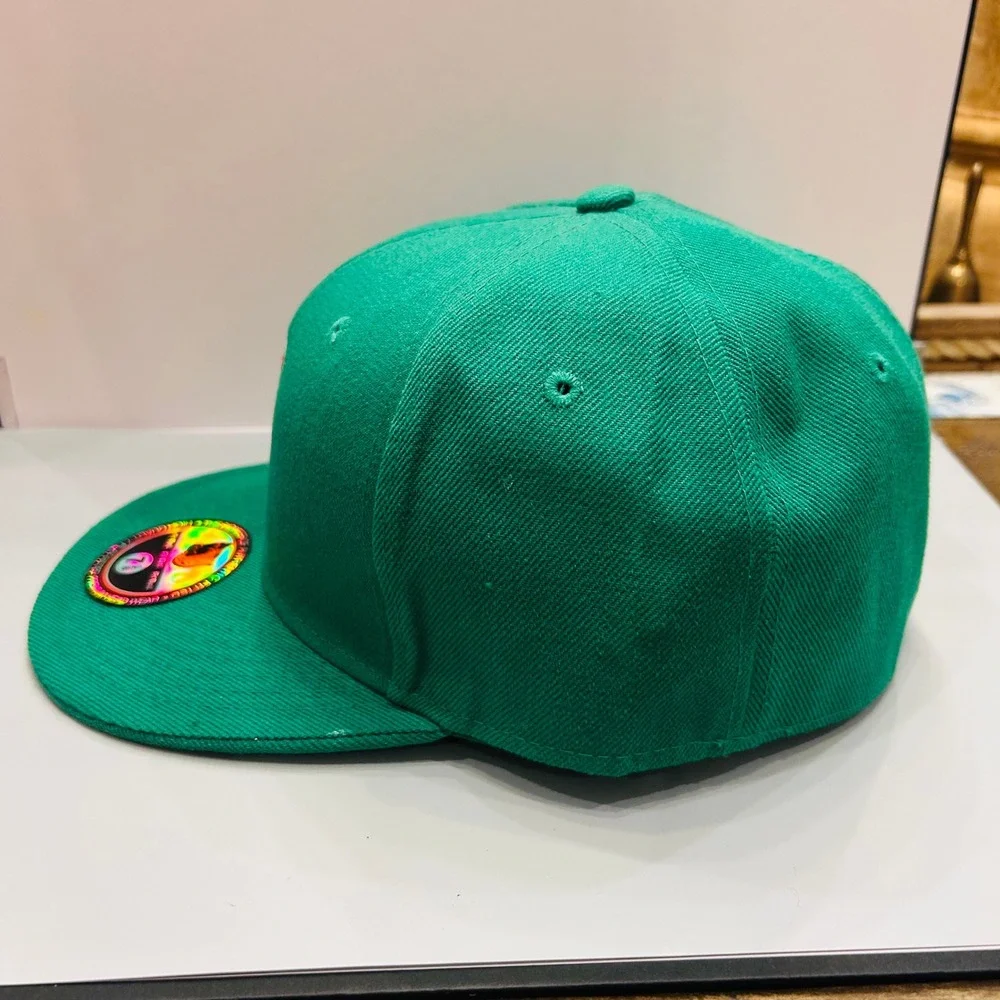 Pit Bull Fitted Hat Mens 7 5/8 Green Embroidered B Logo Flat Brim‎ Cap
